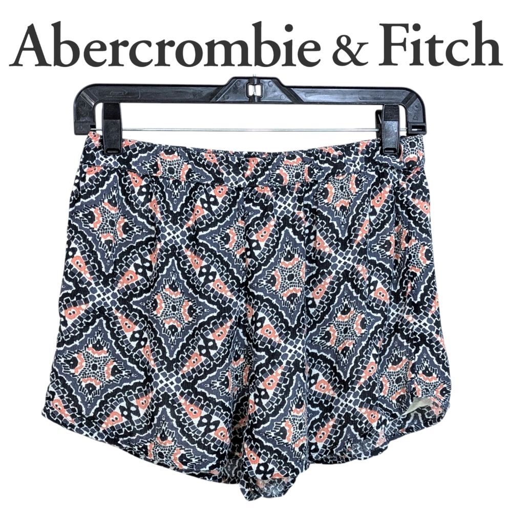 Abercrombie & Fitch High Rise Patterned Pull On Stretch Waist Shorts Size Small
